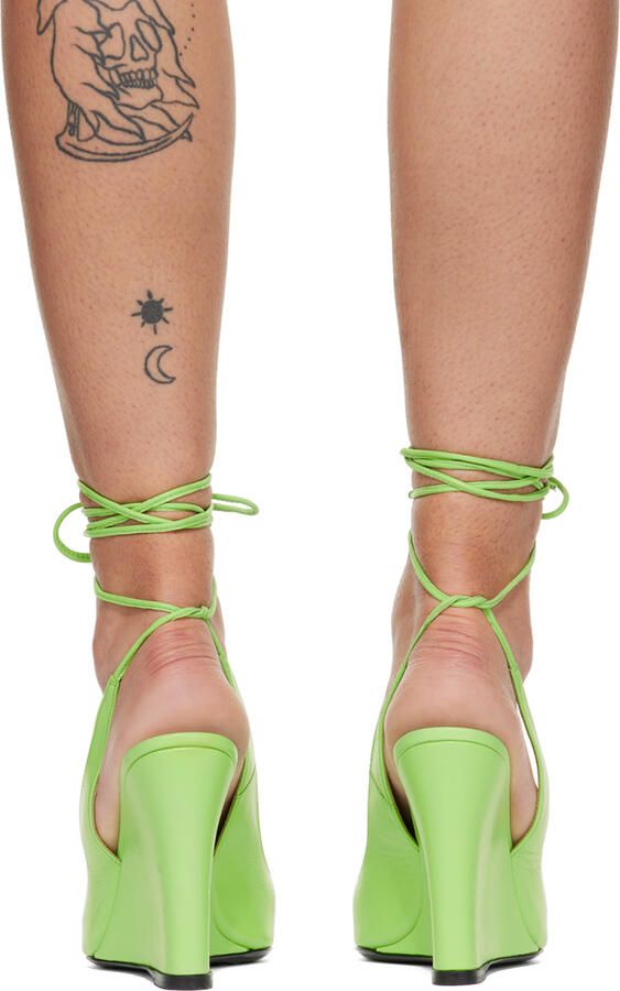 BY FAR Green Vaughn Heels