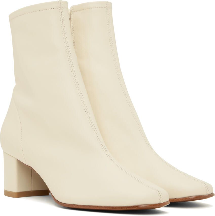 BY FAR Off-White Sofia Ankle Boots