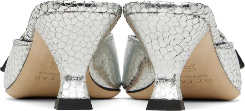 BY FAR Silver Evelyn Heels