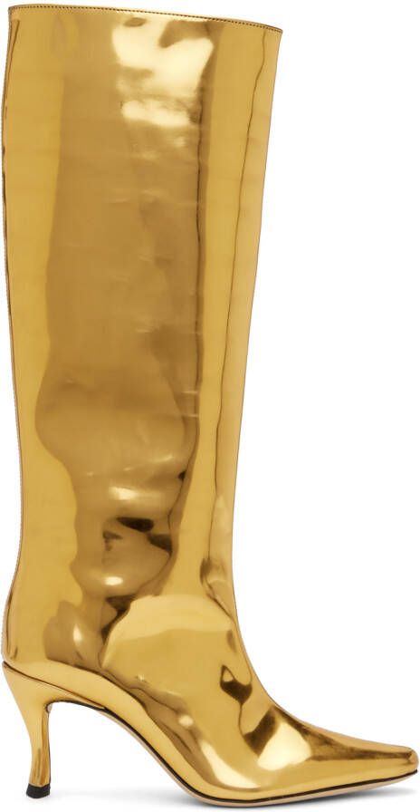 BY FAR Gold Stevie 42 Boots - Picture 2