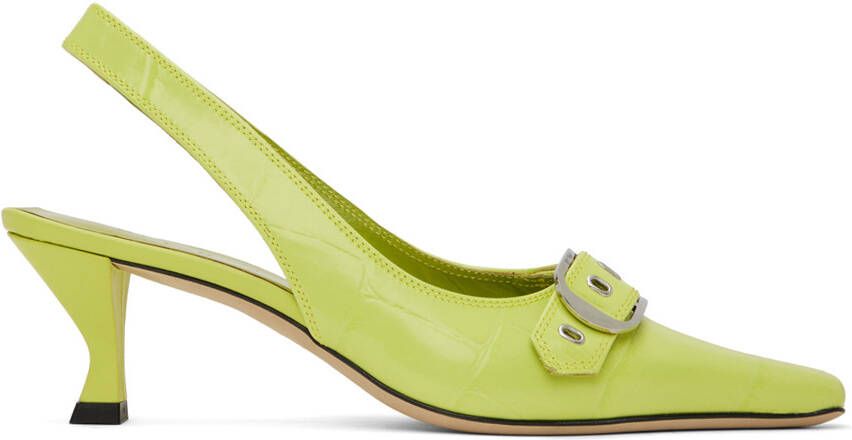 BY FAR Green Evita Heels - Picture 5