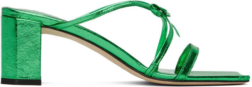 BY FAR Green June Heeled Sandals