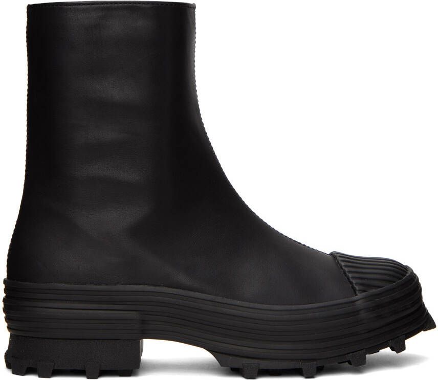 CAMPERLAB Black Calfskin Traktori Ankle Boots - Picture 5