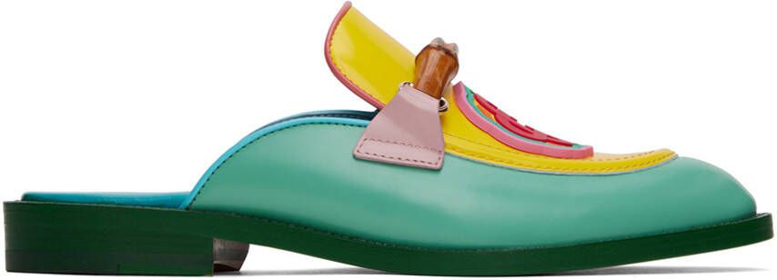 Casablanca Green & Yellow Memphis Mules - Picture 5