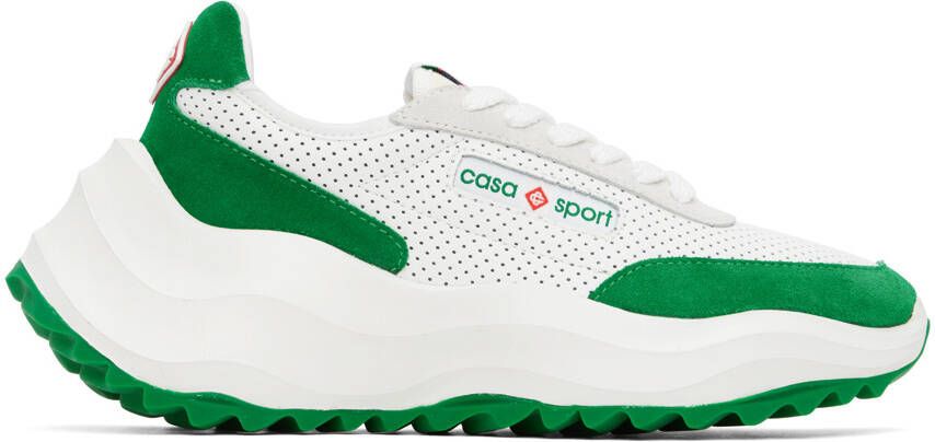 Casablanca White & Green Atlantis Sneakers - Picture 5