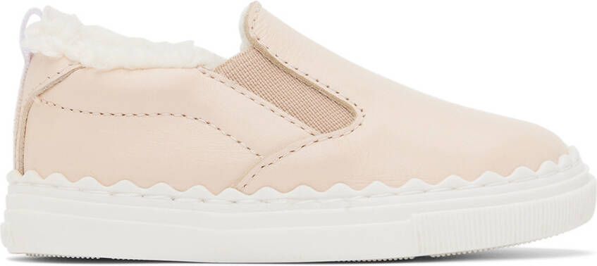 Chloé Baby Pink Faux-Shearling Sneakers - Picture 4