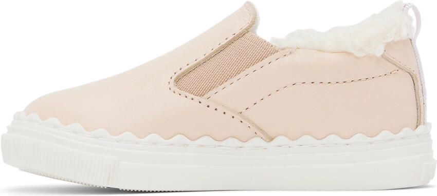 Chloé Baby Pink Faux-Shearling Sneakers - Picture 3