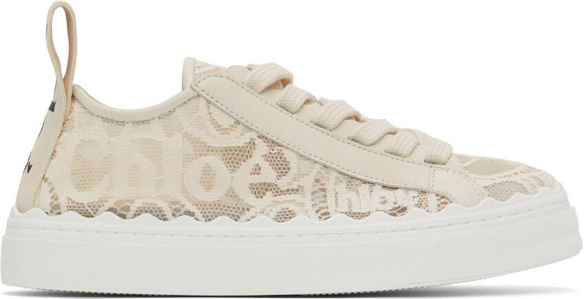 Chloé Beige Lace Lauren Sneakers - Picture 5