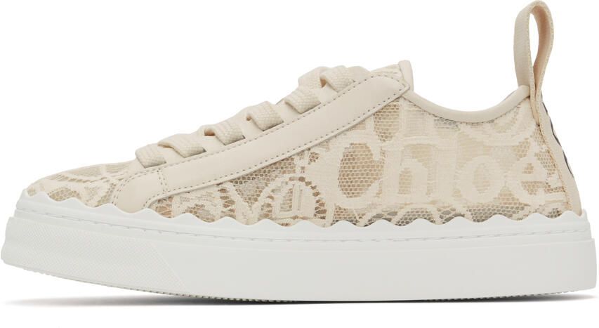 Chloé Beige Lace Lauren Sneakers - Picture 4