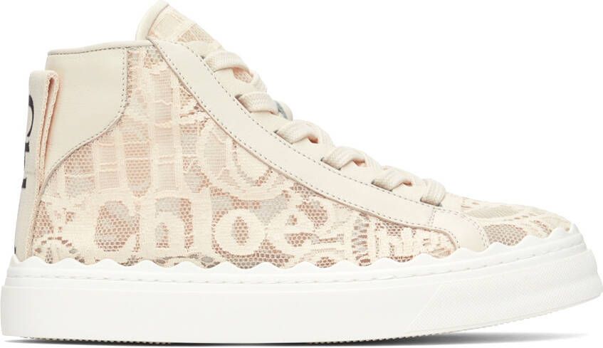 Chloé Beige Lauren High-Top Sneakers - Picture 5