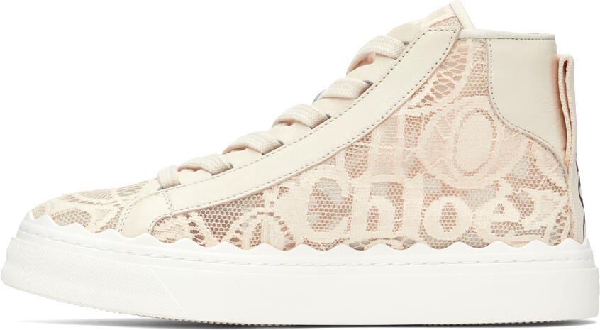 Chloé Beige Lauren High-Top Sneakers - Picture 3