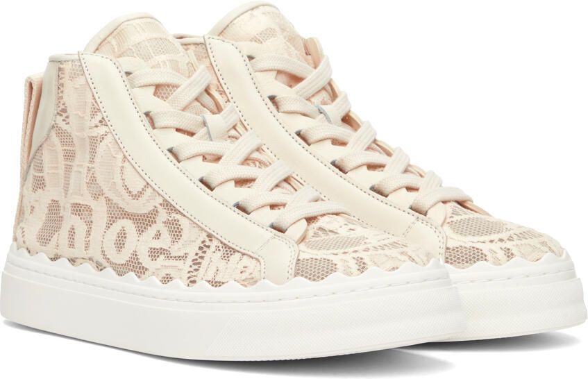 Chloé Beige Lauren High-Top Sneakers - Picture 2