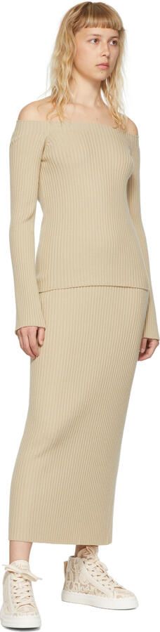 Chloé Beige Lauren High-Top Sneakers - Picture 4