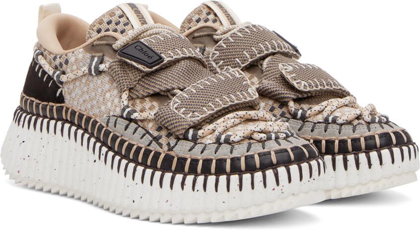 Chloé Beige Nama Velcro Sneakers - Picture 2