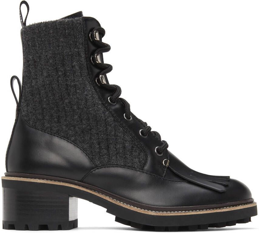 Chloé Black Franne Lace Sock Boots - Picture 5