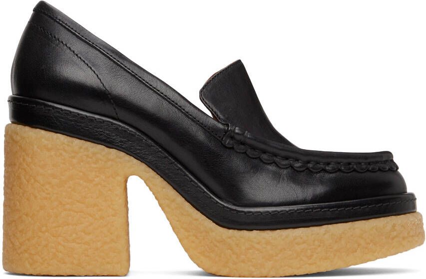 Chloé Black Jamie Heeled Penny Loafers - Picture 5