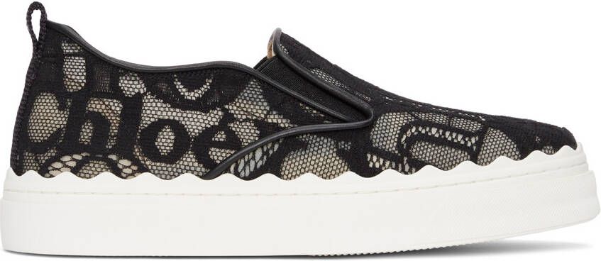 Chloé Black Lace Lauren Sneakers - Picture 5