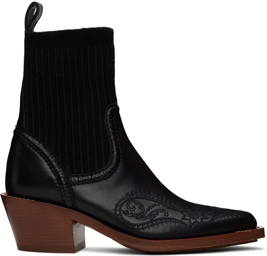Chloé Black Nellie Ankle Boots - Picture 5