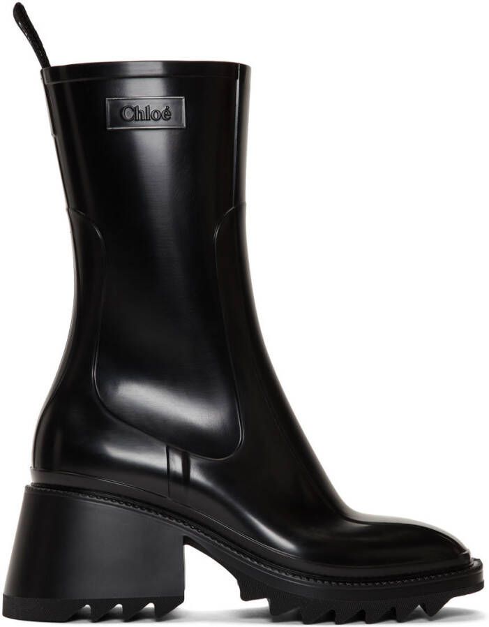 Chloé Black PVC Betty Rain Boots - Picture 4
