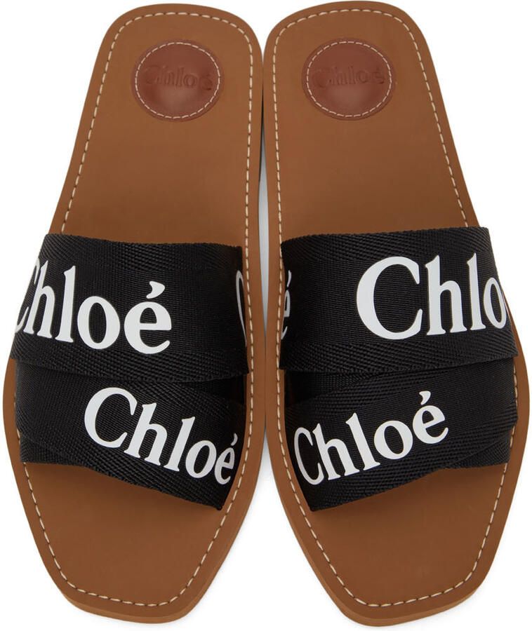 Chloé Black Woody Flat Mules