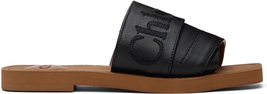 Chloé Black Woody Slides - Picture 4