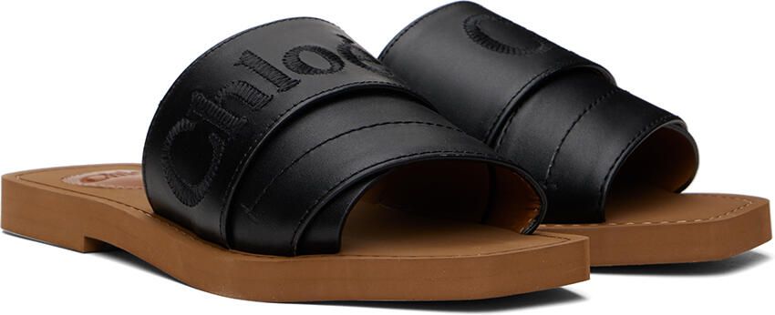 Chloé Black Woody Slides - Picture 2