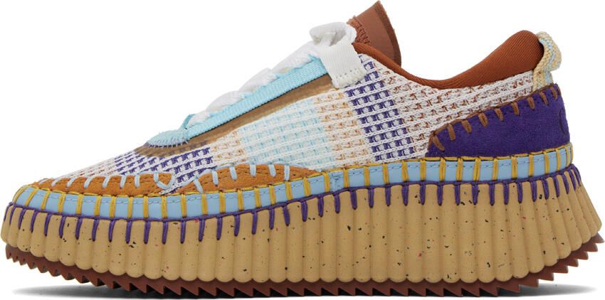 Chloé Blue & Brown Nama Sneakers - Picture 3