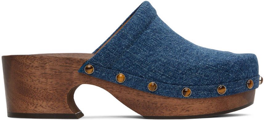 Chloé Blue Aurna Clogs - Picture 5