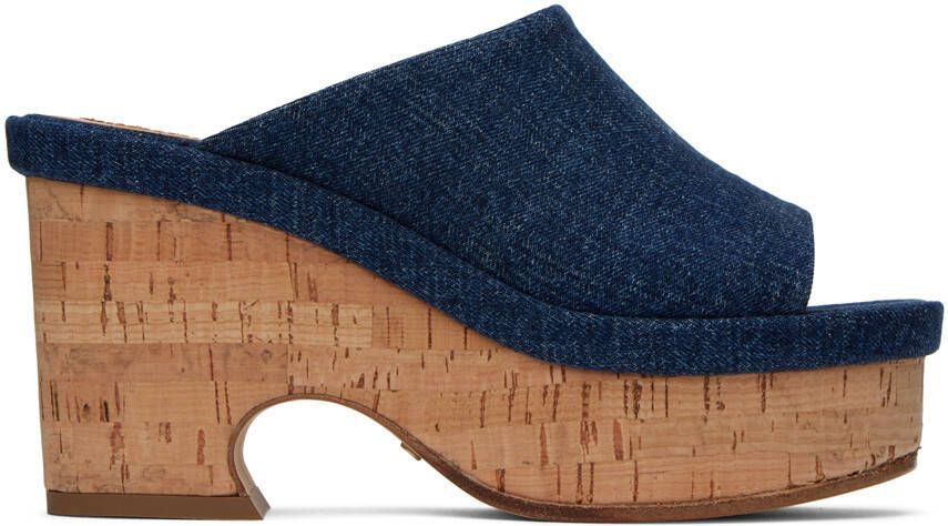 Chloé Blue Oli Platform Heeled Sandals - Picture 5