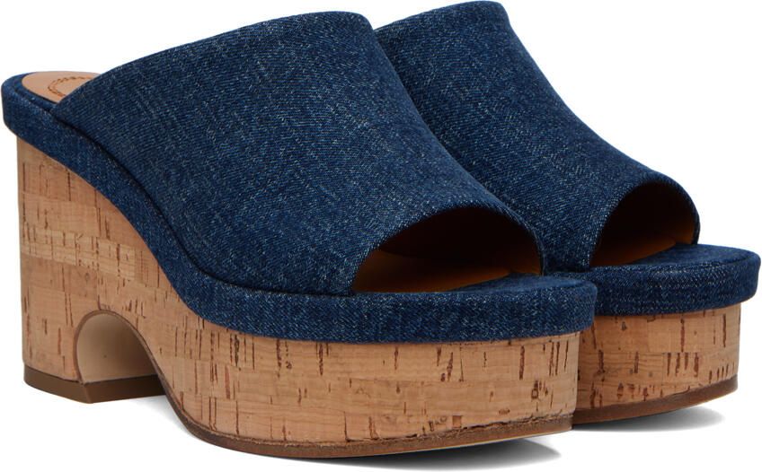 Chloé Blue Oli Platform Heeled Sandals - Picture 2