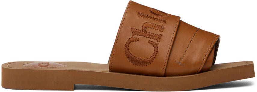 Chloé Brown Woody Slides - Picture 4