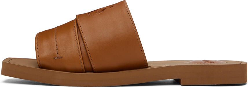 Chloé Brown Woody Slides - Picture 3