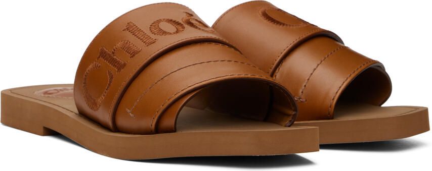 Chloé Brown Woody Slides - Picture 2