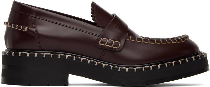 Chloé Burgundy Noua Loafers - Picture 4