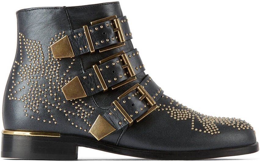 Chloé Kids Black Studded Ankle Boots - Picture 4