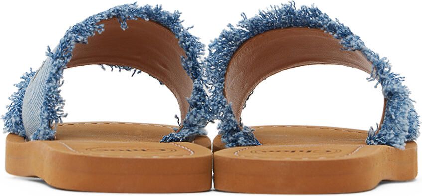Chloé Kids Blue Fringed Sandals