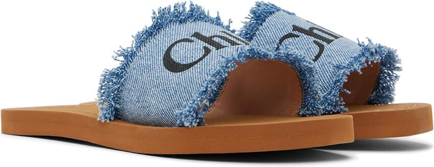 Chloé Kids Blue Fringed Sandals - Picture 2