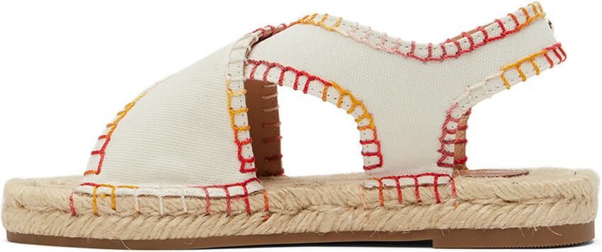 Chloé Kids Off-White Blanket Stitch Sandals - Picture 3