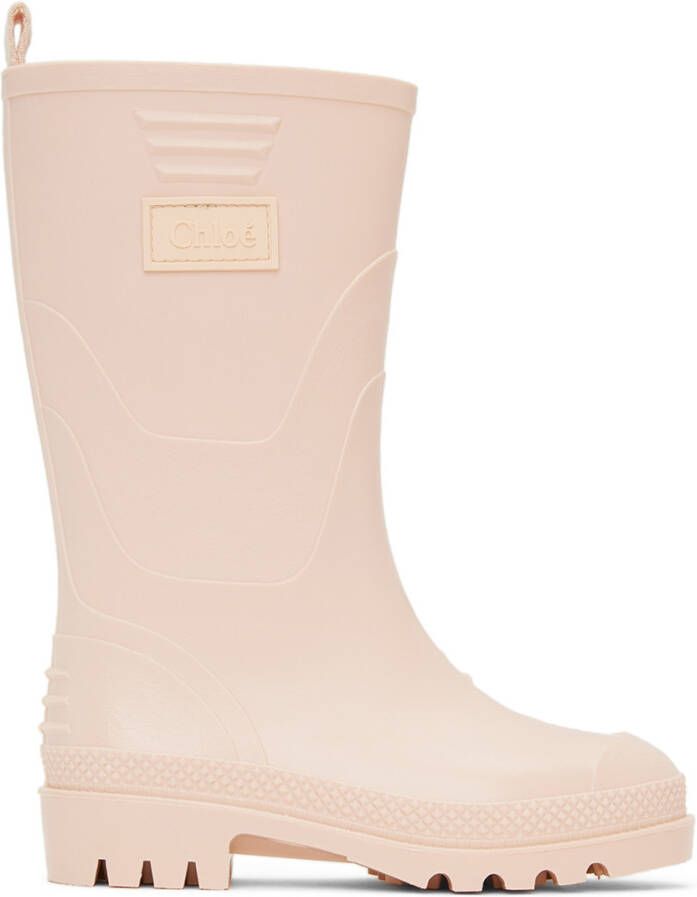 Chloé Kids Pink Rubber Wellington Boots