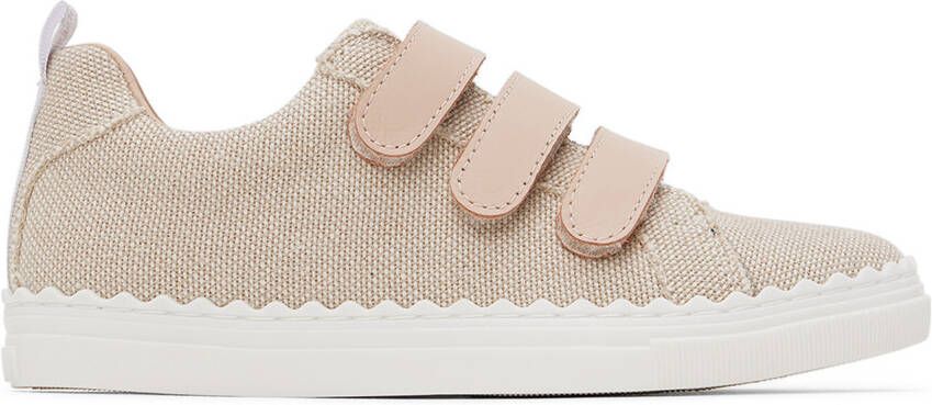 Chloé Kids Taupe Velcro Sneakers - Picture 5
