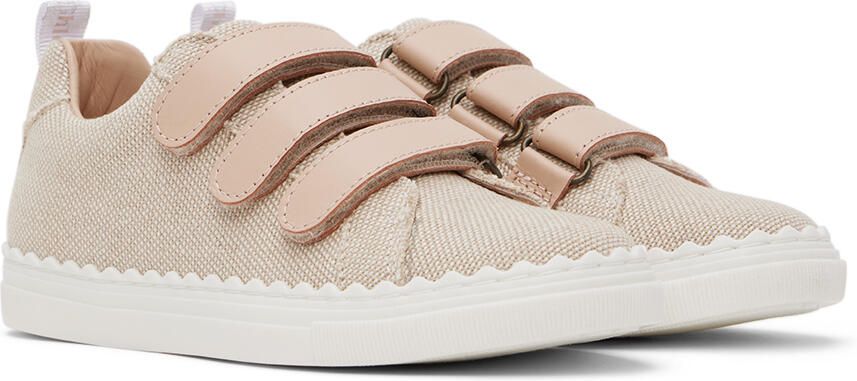 Chloé Kids Taupe Velcro Sneakers - Picture 2