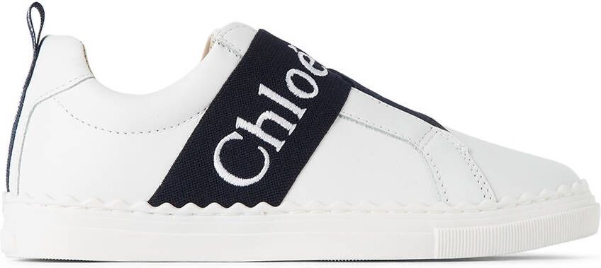 Chloé Kids White Leather Lauren Sneakers - Picture 4