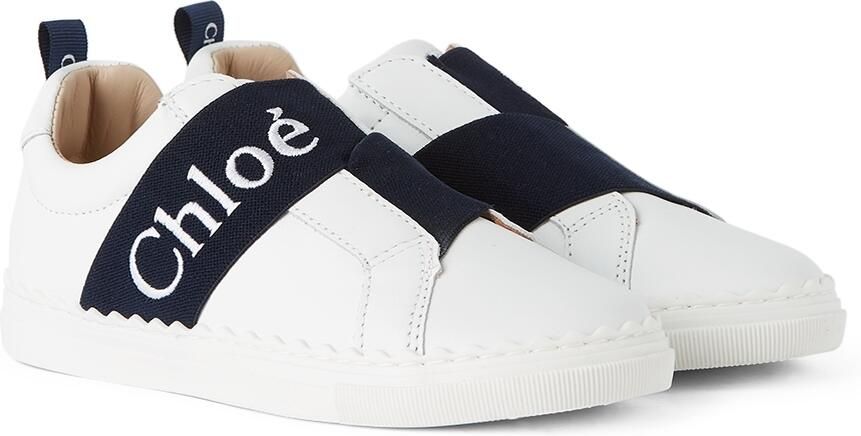 Chloé Kids White Leather Lauren Sneakers - Picture 2