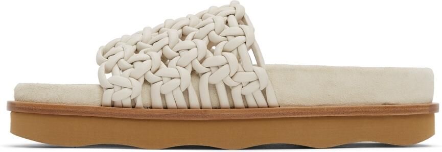 Chloé Off-White Wavy Flat Sandals - Picture 4