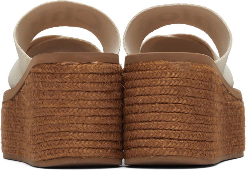 Chloé Off-White Woody Wedge Heeled Sandals