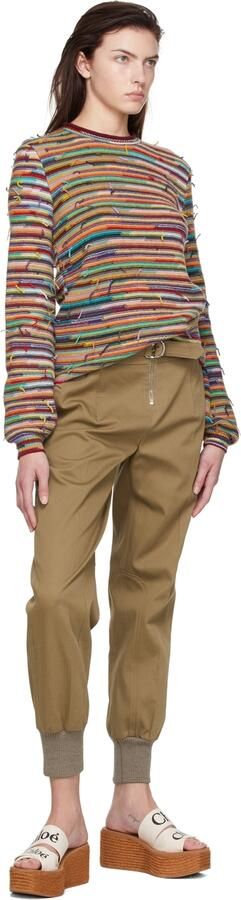 Chloé Off-White Woody Wedge Heeled Sandals - Picture 4