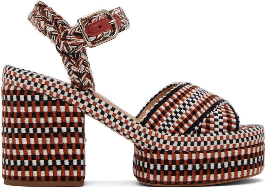 Chloé Tan & Black Odina Heeled Sandals - Picture 5