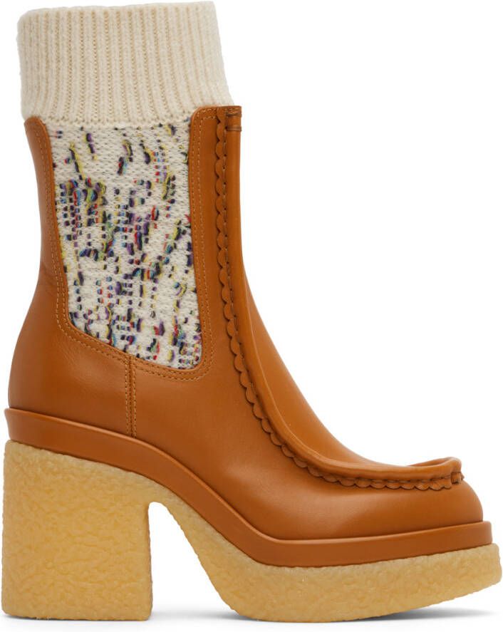 Chloé Tan Jamie Sock Boots
