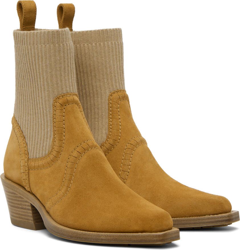 Chloé Tan Nellie Ankle Boots