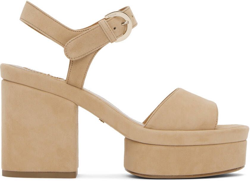 Chloé Tan Odina Heeled Sandals